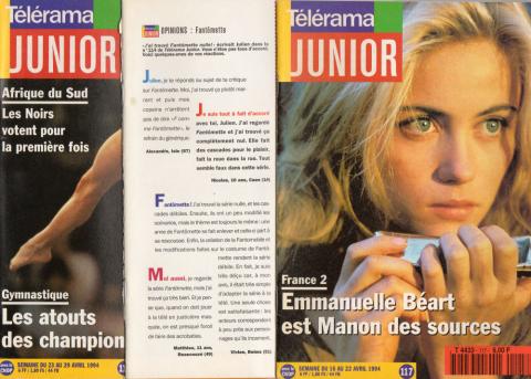 Franck MARGERIN -  - Télérama Junior n° 116-118 - 1994 - Manu - Le danger public - prépublication en 3 épisodes