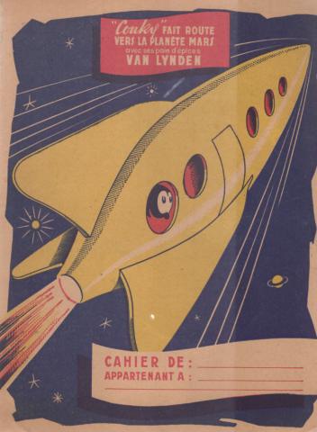 Science Fiction/Fantastiche - Werbung -  - Couky fait route vers la planète Mars avec ses pains d'épices Van Lynden - protège-cahier