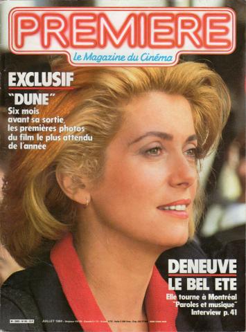 Cinéma, théâtre, télévision - Magazines -  - Première n° 88 - juillet 1984 - Deneuve, le bel été : elle tourne à Montréal Paroles et musique/Exclusif : Dune, six mois avant sa sortie les premières photos du film le plus attendu de l'année