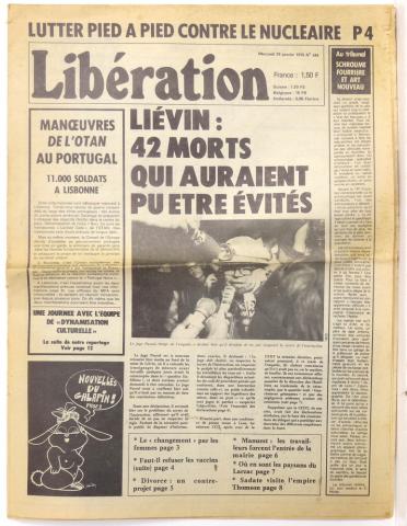Libération n° 344 -  - Libération n° 344 - mercredi 29 janvier 1975 - Liévin : 42 morts qui auraient pu être évités