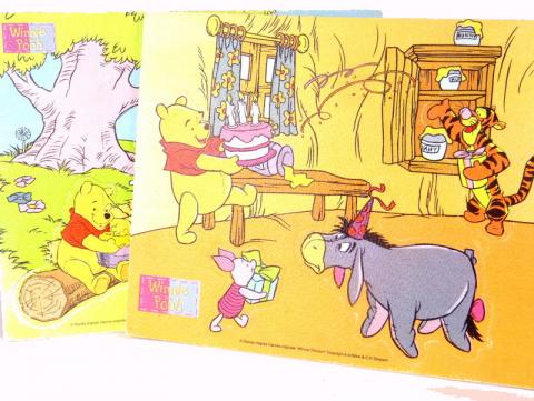 Disney - Spiele und Spielzeuge - DISNEY (STUDIO) - Winnie l'Ourson/Winnie the Pooh - Lot de 2 puzzle en mousse - Winnie, Porcinet, Bourriquet, Tigrou dans la maison et dehors