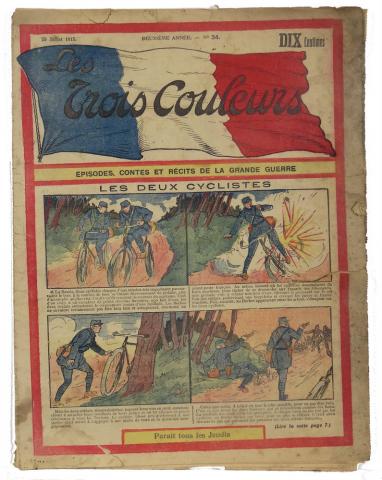 Les TROIS COULEURS n° 34 -  - Les Trois couleurs - Épisodes, contes et récits de la Grande Guerre - n° 34 - 29/07/1915 - Les deux cyclistes
