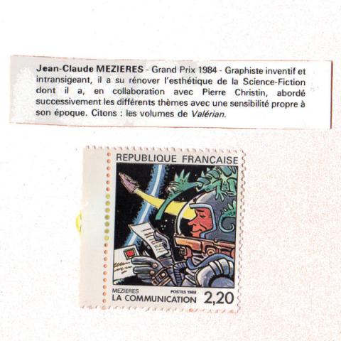 Mézières (Documents et Produits dérivés) - Jean-Claude MÉZIÈRES - Mézières - La Poste - La Communication - timbre à 2,20 francs