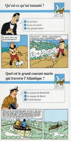 Hergé (Tintinophilie) - En voiture Tintin (Atlas) -  - Atlas - fiches Tintin - Océans et mers - 38/41 - 2 fiches (sur 70)