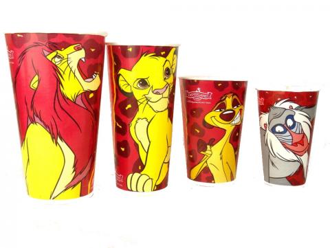 Disneyland -  - Coca-Cola - Disneyland Resort Paris - Roi Lion/Lion King - Série de 4 gobelets en carton - 80/50/33/25 cl