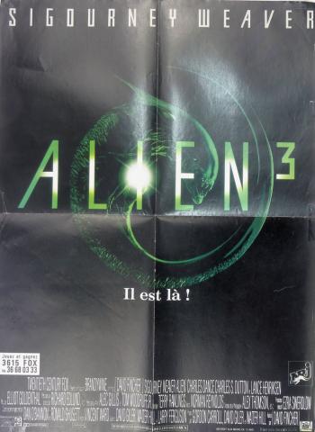 Science Fiction/Fantasy - Film -  - Alien 3 - Il est là ! (Sigourney Weaver) - Poster extrait de Cine-News - 40 x 56 cm - Au verso : Cliffhanger (Stallone)