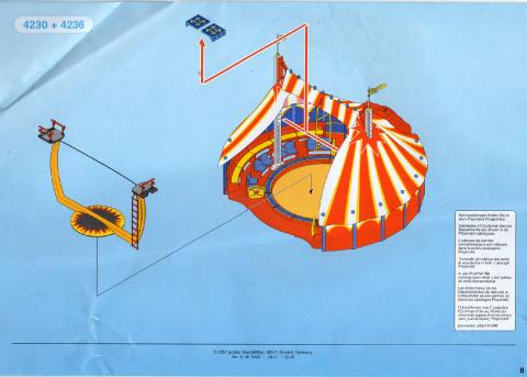 Jouets -  - Playmobil - 30 80 1822 - 4236 - Le cirque : Funambules et piste d'acrobatie - 2007 - notice/plan de montage