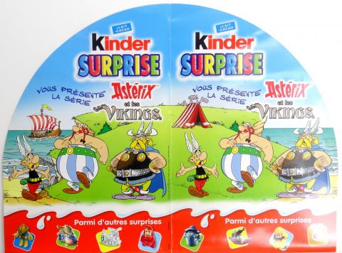 Uderzo (Asterix) - Kinder - Albert UDERZO - Astérix - Kinder 2006 - Astérix et les Vikings - présentoir semi-circulaire - 50 x 37 cm