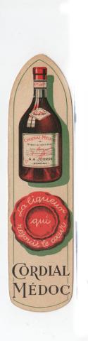 Lesezeichen -  - Cordial Médoc/Liqueur Vieille Cure - marque-page publicitaire d'après Wilquin