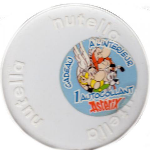 Uderzo (Asterix) - Werbung - Albert UDERZO - Astérix - Nutella - Cadeau à l'intérieur, 1 autocollant Astérix - couvercle de pot avec sticker