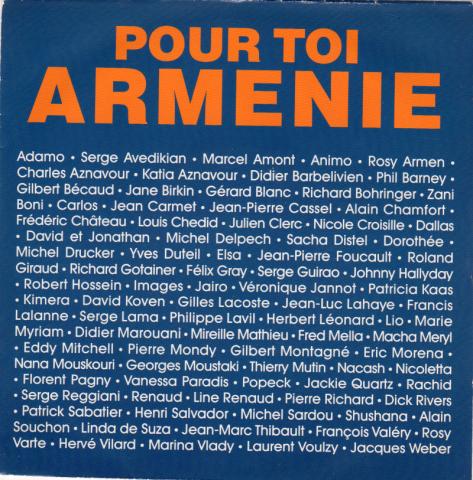 Audio/Video - Pop, Rock, Jazz -  - Association Aznavour pour l'Arménie - Pour toi Arménie/Ils sont tombés - disque 45 tours - Trema 410459
