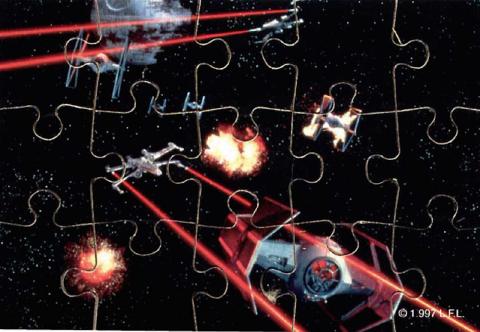 Star Wars - publicité - George LUCAS - Star Wars - Tombola - 5 puzzles to collect - 1997 - 4 - X-Wing vs Tie Fighter Space Battle