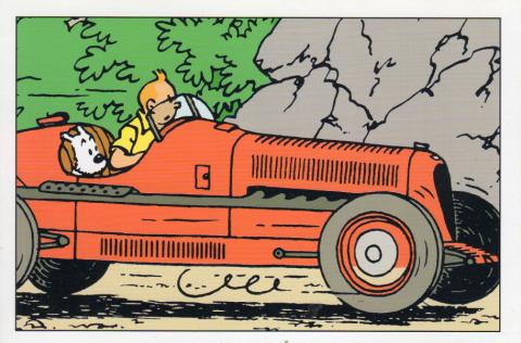 Hergé - Schreibwaren - HERGÉ - Tintin - Hergé/Moulinsart - Tintin au volant de son bolide rouge (Les Cigares du Pharaon) - carte postale T11