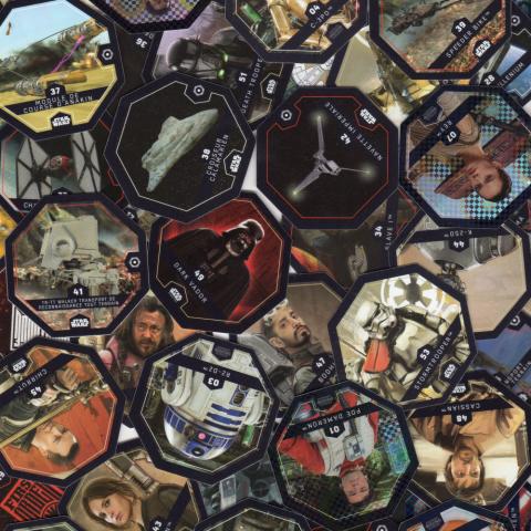 Star Wars - images - George LUCAS - Star Wars - Leclerc - Cosmic Shells - Rogue One - série 2016 complète des 54 jetons
