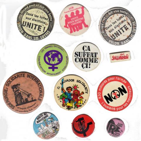 Politik, Gewerkschaften, Gesellschaft, Medien -  - LCR (Ligue Communiste Révolutionnaire) - collection de badges (années 80)