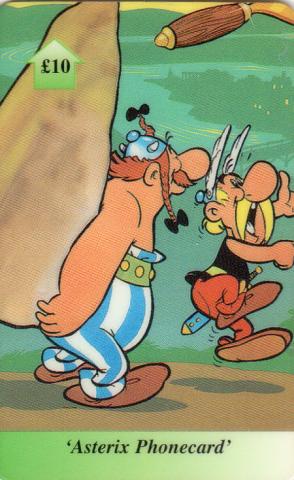 Uderzo (Asterix) - Werbung - Albert UDERZO - Astérix - ppsltd - Asterix 0800 10 £ phonecard - Astérix et Obélix menhir sur le dos