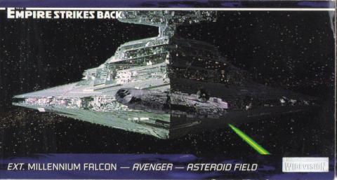 Star Wars - images -  - Star Wars - Topps - Empire Strikes Back - Widevision - #74 Ext. Millenium Falcon - Avenger - Asteroid Field