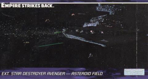 Star Wars - images -  - Star Wars - Topps - Empire Strikes Back - Widevision - #73 Ext. Star Destroyer Avenger - Asteroid Field