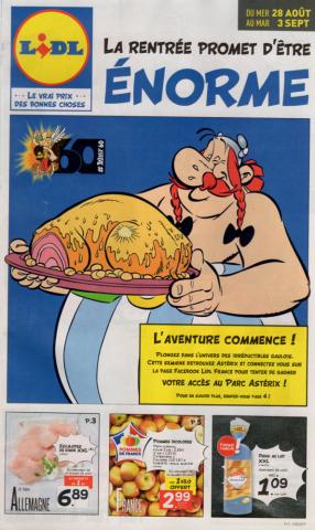 Uderzo (Asterix) - Werbung - Albert UDERZO - Astérix - Lidl - La Rentrée promet d'être énorme - Du 28 août au 3 septembre 2019 - Brochure publicitaire