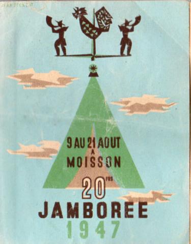 Scouting -  - Jamboree 1947 - 9 au 21 août à Moisson - Souscription nationale - Publicités Cif et Spontex - 7,5 x 9,5 cm (sans les timbres)