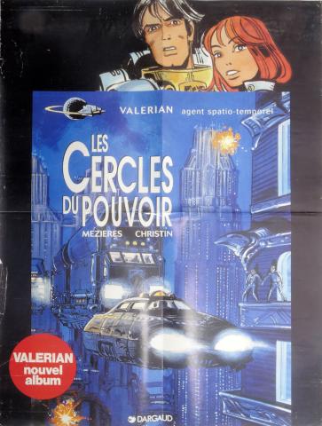 Mézières (Documents et Produits dérivés) - Jean-Claude MÉZIÈRES - Valérian - Dargaud - 1994 - Les Cercles du pouvoir - Affiche lieu de vente 60 x 80 cm