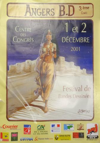 J.-F. Charles - J.F. CHARLES - J.-F. Charles - Angers B.D. 3ème cuvée - 2001 - Festival de Bandes Dessinées d'Angers 1 et 2 décembre 2001 - Affiche 50 x 70 cm