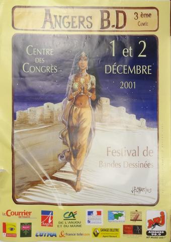 J.-F. Charles - J.F. CHARLES - J.-F. Charles - Angers B.D. 3ème cuvée - 2001 - Festival de Bandes Dessinées d'Angers 1 et 2 décembre 2001 - Affiche 50 x 70 cm