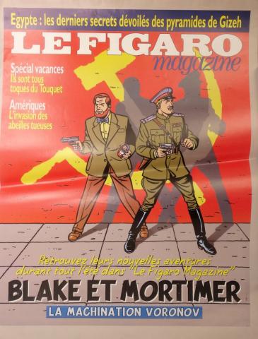 BLAKE ET MORTIMER - André JUILLARD - Blake et Mortimer - Le Figaro Magazine - La Machination Voronov - Affiche de presse double-face 60 x 80 cmle