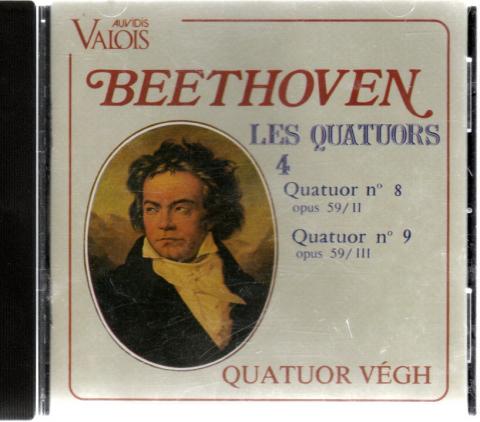 Audio/Video- Klassische Musik - BEETHOVEN - Beethoven - Les quatuors tome 4 - Quatuors n° 8 opus 59/II et n° 9 opus 59/III - Quatuor Végh - CD V4404