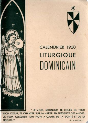 Christentum und Katholizismus -  - Calendrier 1950 liturgique dominicain