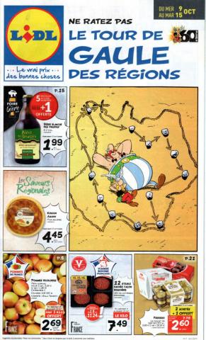 Uderzo (Asterix) - Werbung - Albert UDERZO - Astérix - Lidl - 09/10/2019-15/10/2019 - Ne ratez pas le Tour de Gaule des régions - Du 9 au 15 octobre - Brochure publicitaire