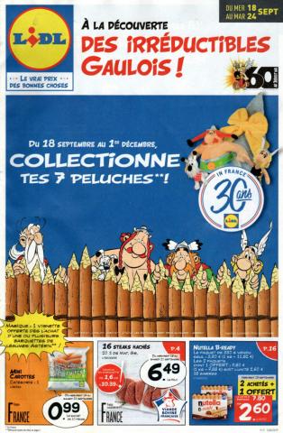 Uderzo (Asterix) - Werbung - Albert UDERZO - Astérix - Lidl - 18/09/2019-24/09/2019 - À la découverte des irréductibles Gaulois ! - Du 18 septembre au 1er décembre - Brochure publicitaire