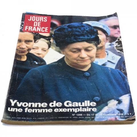 Presse, information n° 1298 -  - Jours de France n° 1298 - 17-23/11/1979 - Yvonne de Gaulle, une femme exemplaire
