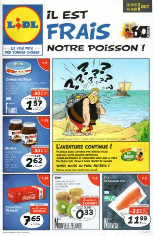 Uderzo (Asterix) - Werbung - Albert UDERZO - Astérix - Lidl - 02/10/2019-08/10/2019 - Il est frais notre poisson ! - Du 2 au 9 octobre - Brochure publicitaire