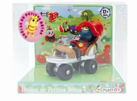 Plastoy Figurinen - Lustige Kleine Krabbler N° 80630 - Lustige Kleine Krabbler - Klaus die Laus als Auto