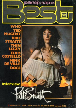 Music magazines -  - Best n° 131 - Patti Smith (couverture)/Who/Dire Straits/Ted Nugent/Thin Lizzy/Elvis Costello/Mink De Ville