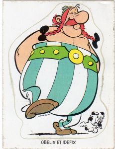 Uderzo (Asterix) - Advertising - Albert UDERZO - Astérix - Bel/La vache qui rit - 1975 - sticker - 2 - Obélix et Idéfix