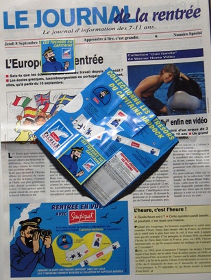 Hergé - Advertising - HERGÉ - Tintin - Saupiquet Les trésors du capitaine - Le Journal de la rentrée - numéro spécial comprenant un encart publicitaire (Haddock) - Joint petit dépliant (les trésors du capitaine)