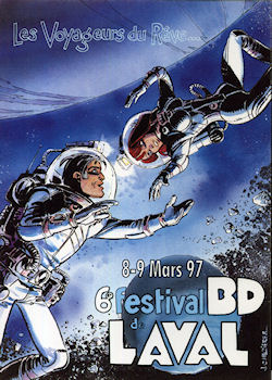 Mézières (Documents & Collectibles) - Jean-Claude MÉZIÈRES - Mézières - Festival BD Laval - 8-9 septembre 1997 - Laureline et Valérian - Les Voyageurs du rêve - carte postale