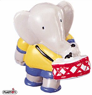 Plastoy figures - Babar N° 61244 - Babar - Pom with drum