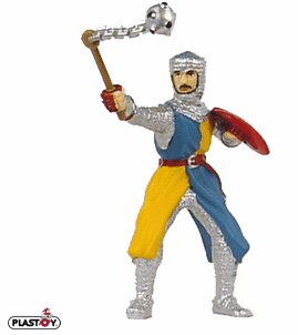 Plastoy figures - Knights N° 62004 - Knight with Ball and Chain and Yellow and Blue Robe