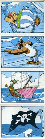 Uderzo (Asterix) - Advertising - Albert UDERZO - Astérix - Kodak/Panini - bande de 4 stickers - 2 - Les pirates