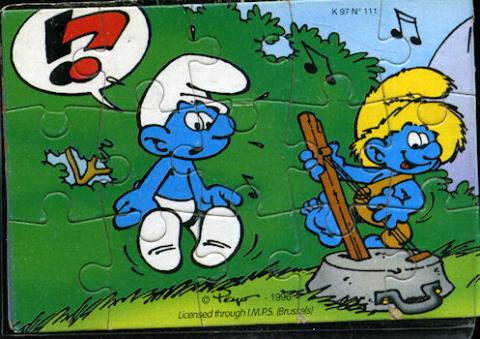 Peyo (Smurfs) - Kinder - PEYO - Schtroumpfs - Kinder - K97 n.111 - 1996 puzzle 2 (musique)