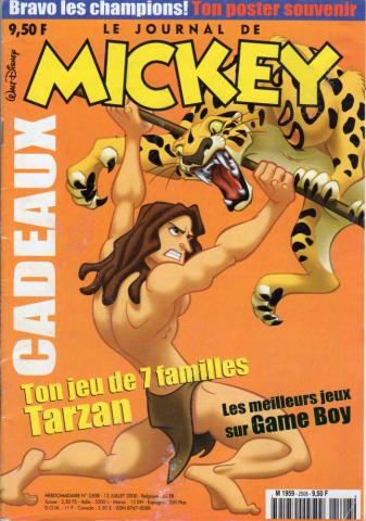 Frazetta, Boris & Co -  - E.R. Burroughs/Disney - Le Journal de Mickey n° 2508 complet de son jeu de 7 familles Tarzan