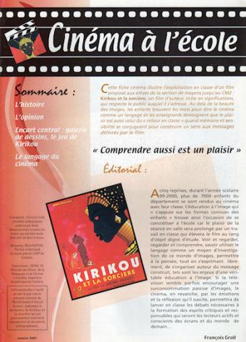Cinema -  - Cinéma à l'école (CDDP Finistère) - janvier 2001 - spécial Kirikou et la sorcière
