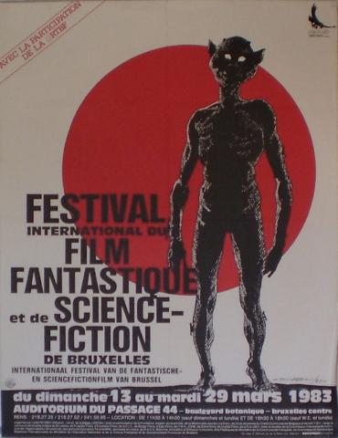Buzzelli - Guido BUZZELLI - Guido Buzzelli - Festival international du film fantastique et de science-fiction de Bruxelles - 13-29/03/1983 - affiche 42 x 55 cm