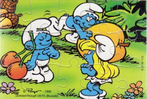 Peyo (Smurfs) - Kinder - PEYO - Schtroumpfs - Kinder - K97 n.110 - 1996 puzzle 1 (cueillette)
