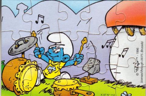 Peyo (Smurfs) - Kinder - PEYO - Schtroumpfs - Kinder - K97 n.112 - 1996 puzzle 2 (musique)