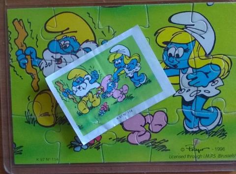 Peyo (Smurfs) - Kinder - PEYO - Schtroumpfs - Kinder - K97 n.114 - 1996 puzzle 2 (musique)