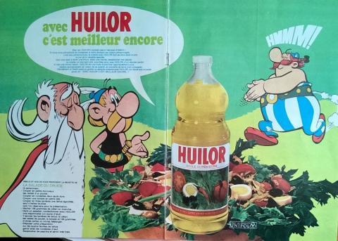 Uderzo (Asterix) - Advertising - Albert UDERZO - Astérix - Huilor - Avec Huilor c'est meilleur encore - La salade du druide - double page publicitaire extraite d'un magazine